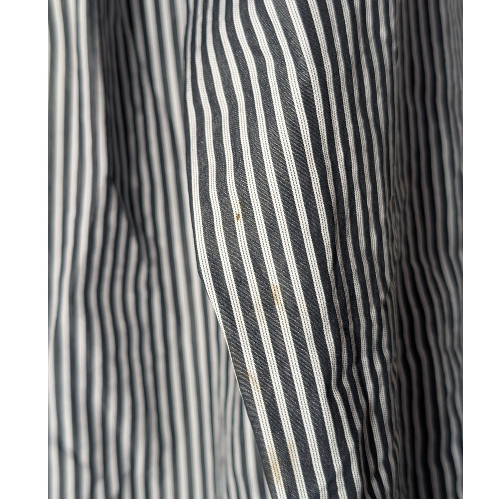 Lafayette 148 New York Striped‎ Button Front Shirt Women's 12 Cotton - Picture 6 of 7